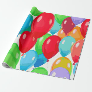 Fröhliches Mehrfarbiges Ballon-Party-Muster – Spaß Geschenkpapier
