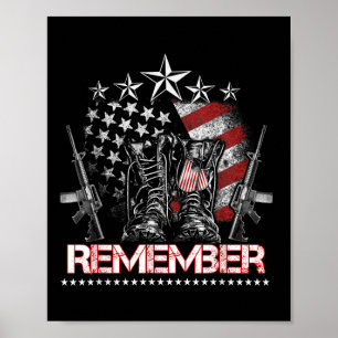 Fröhliches Memorial Day Shirt Flagge Militärstiefe Poster