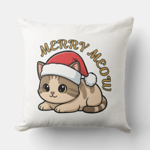 Fröhliches Meow – Festliches Katzen-Weihnachts-Wur Kissen