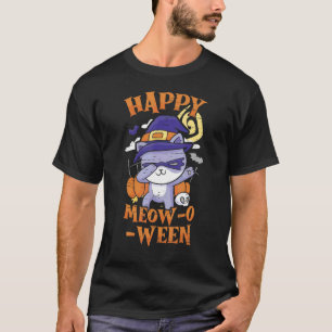 Fröhliches Miau O Ween Kätzchen  Katze Fröhliches  T-Shirt