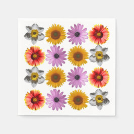 Fröhliches Muster für mehrfarbige Blume Serviette