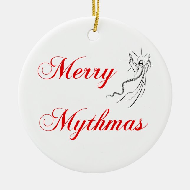 Fröhliches Mythmas Keramik Ornament (Vorne)
