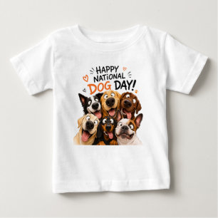 Fröhliches Nationaler Hundetag Baby T-Shirt Cart