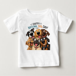 Fröhliches Nationaler Hundetag Baby T-Shirt Cart