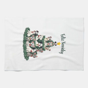 Fröhliches Navidog Weihnachten Hund T-Shirt, Lusti Geschirrtuch
