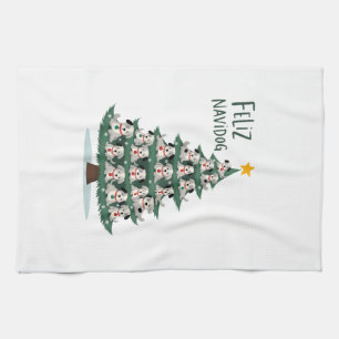 Fröhliches Navidog Weihnachten Hund T-Shirt, Lusti Geschirrtuch