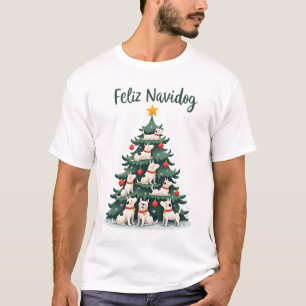 Fröhliches Navidog Weihnachten Hund T-Shirt, Lusti T-Shirt