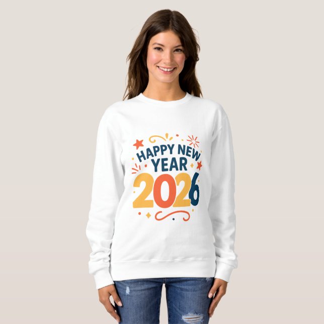 Fröhliches Neujahr 2026-Feier Sweatshirt (Vorne ganz)