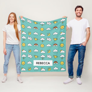 Fröhliches Niedlich Wetterikronenmuster Personalis Fleecedecke
