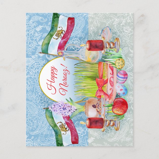 Fröhliches Norooz Haft Sin mit Löwe und Sonne Flyer (Vorne)