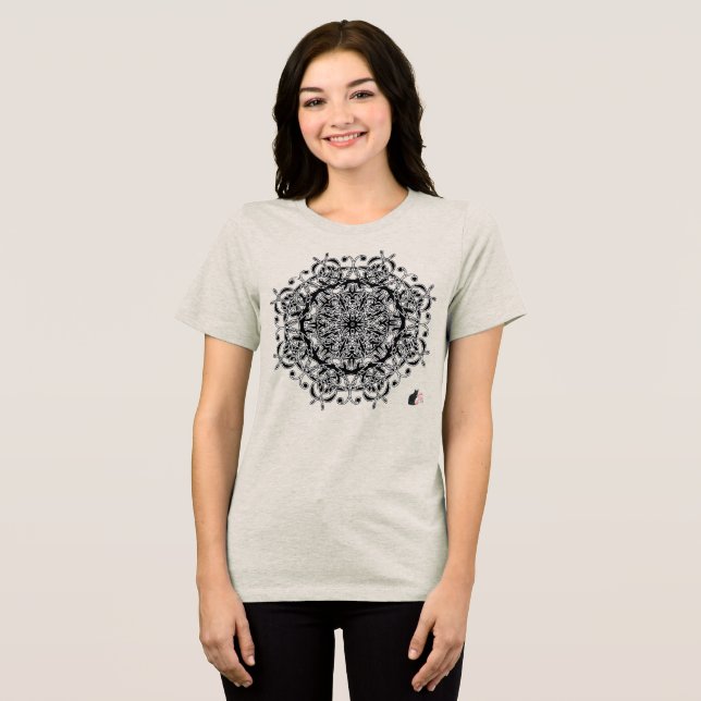 Fröhliches Okta-Glyphen-T-Shirt Tri-Blend Shirt (Vorderseite voll)