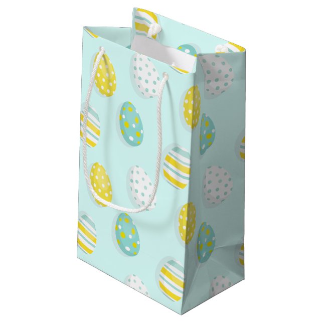 Fröhliches Osterei-Muster  Kleine Geschenktüte (Rückseite Schrägansicht)