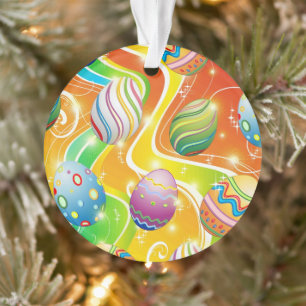 Fröhliches Ostereier Festtagsmuster Ornament
