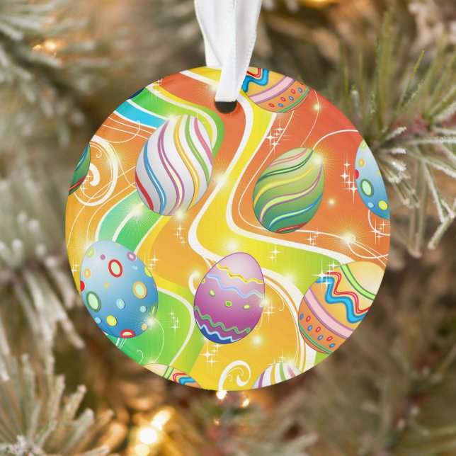 Fröhliches Ostereier Festtagsmuster Ornament (Baum)