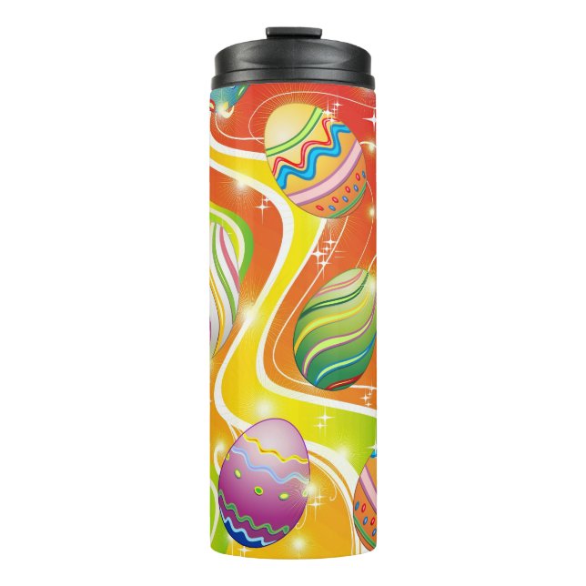 Fröhliches Ostereier Festtagsmuster Thermosbecher (Vorderseite)