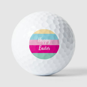 Fröhliches Osterfarbenes Streifenmuster Golfball