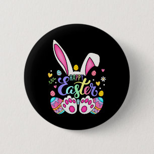 Fröhliches Osterhase Kaninchen Gesicht Lustiger Os Button