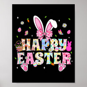 Fröhliches Osterhase Kaninchen Gesicht Lustiger Os Poster