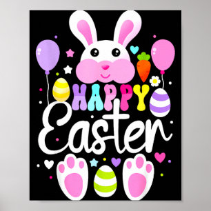 Fröhliches Osterhase Kaninchen Gesicht Lustiger Os Poster