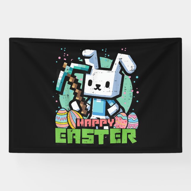 Fröhliches Osterhase-Pixel-Spiel  Banner (Horizontal)