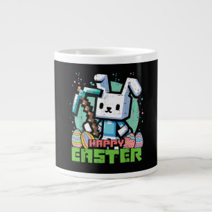 Fröhliches Osterhase Pixel Spiel  Jumbo-Tasse