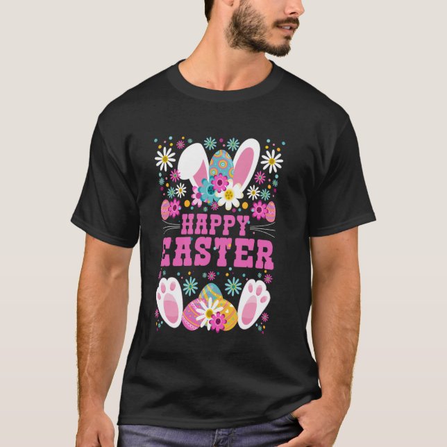 Fröhliches Osterhasen-Feierdesign T-Shirt (Vorderseite)