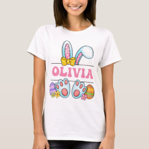 Fröhliches Ostern Benutzerdefiniert Süße Hase Klei T-Shirt