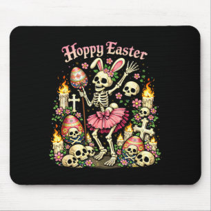 Fröhliches Ostern gothischer Skelett-Hase lustig d Mousepad