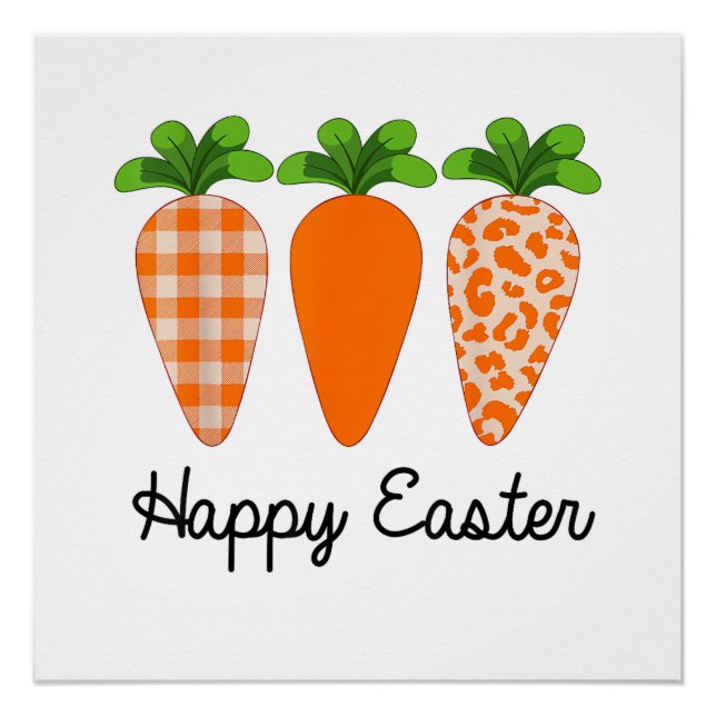 Fröhliches Ostern Karotte Süß Ostern T-Shirt Poster (Vorderseite)