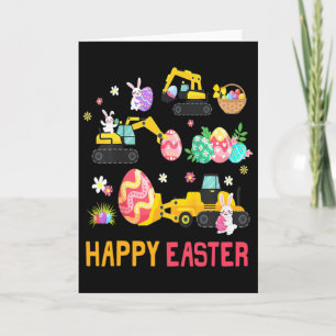 Fröhliches Ostern Kinder Bau Kran LKW Jungen Zu Karte