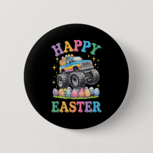 Fröhliches Ostern Lustiger Monster-Truck-Zermalmer Button