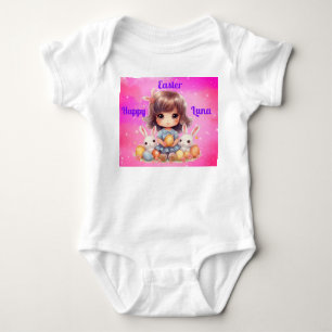 Fröhliches Ostern Mädchen Baby Bodysuit Strampler
