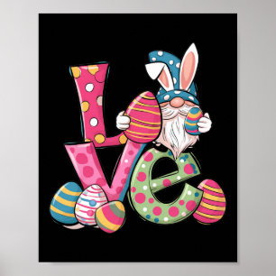 Fröhliches Ostern-Shirt Gnom Ostertag Liebe Männer Poster
