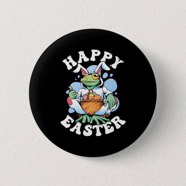 Fröhliches Ostern Spielhasen  Button (Vorderseite)
