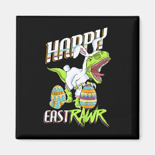 Fröhliches Ostern Süßer Trex Dinosaurier Osterhase Magnet