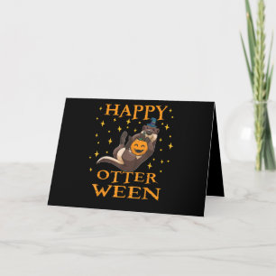 Fröhliches Otterween Süßer Seeotter Halloween-Kost Karte