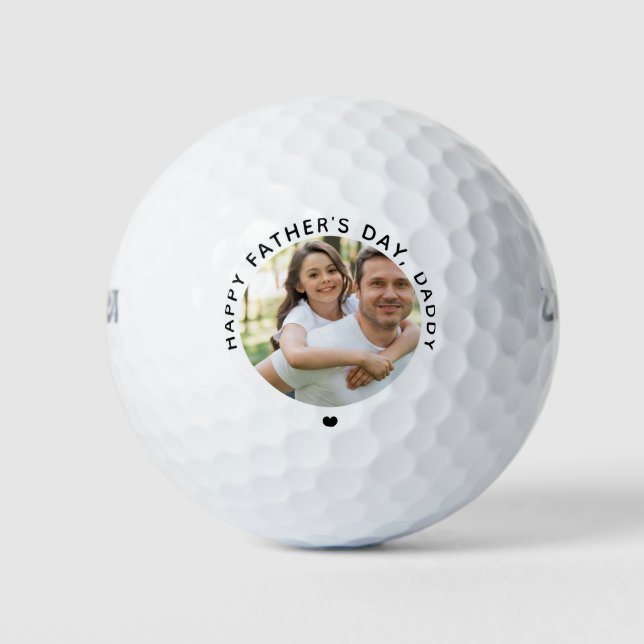 Fröhliches Papa-Foto Golfball (Vorderseite)