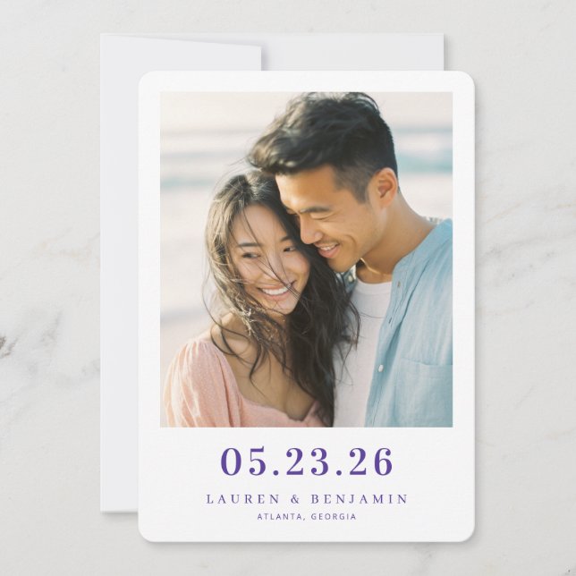Fröhliches Pastell Romantisches Foto Save The Date (Vorderseite)