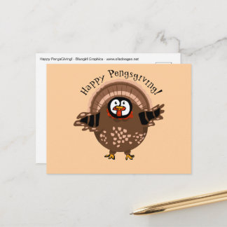 Fröhliches PengsGiving Truthahn Feiertagspostkarte