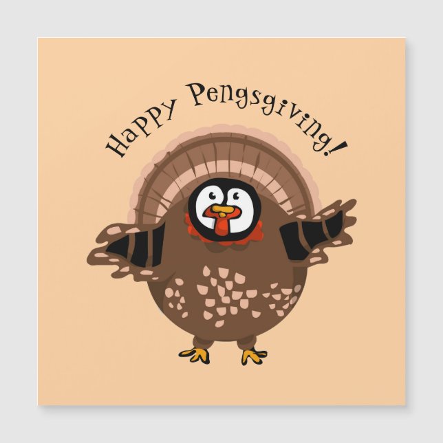 Fröhliches PengsGiving Truthahn Magnetkarte (Vorderseite)
