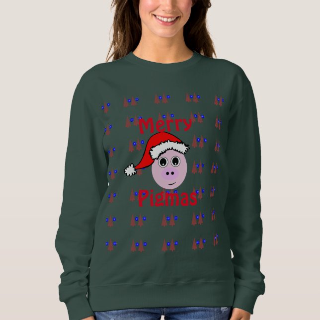 Fröhliches Pigmas, hässliche Weihnachtsstrickjacke Sweatshirt (Vorderseite)
