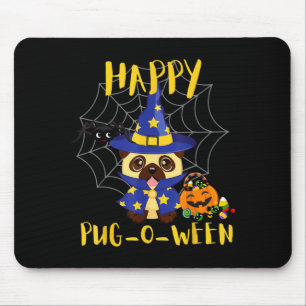Fröhliches Pug-O-Ween Lustiger Hund Pug Halloween Mousepad