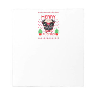 Fröhliches Pugmas Notizbuch Notizblock