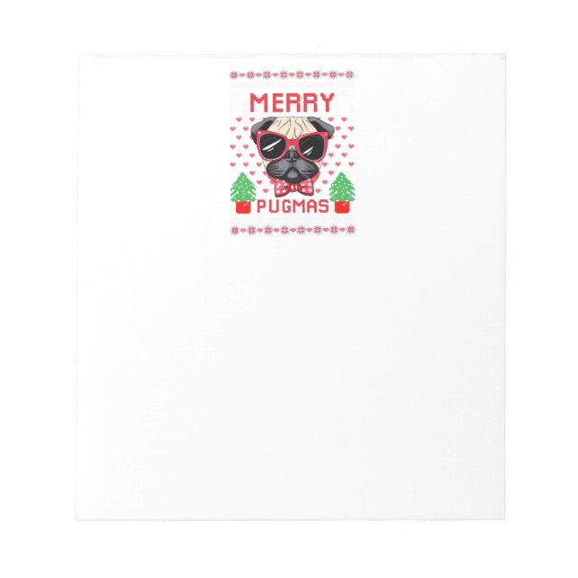 Fröhliches Pugmas Notizbuch Notizblock (Vorderseite)