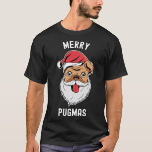 Fröhliches Pugmas Pug Mit Weihnachtsmann Hut 853 T-Shirt