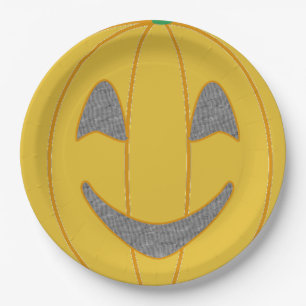 Fröhliches Pumkin Costume Design Halloween Orange Pappteller