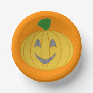 Fröhliches Pumkin Costume Design Halloween Orange Pappteller
