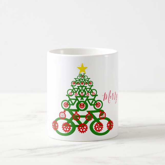 Fröhliches radfahrenweihnachtsbaum-Fahrrad Kaffeetasse (Mittel)