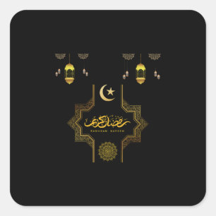 Fröhliches Ramadan Kareem -Eid Mubarak Wünsche Fe Quadratischer Aufkleber