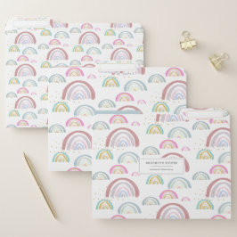 Fröhliches Regenbogenmuster Personalisiert Papiermappe